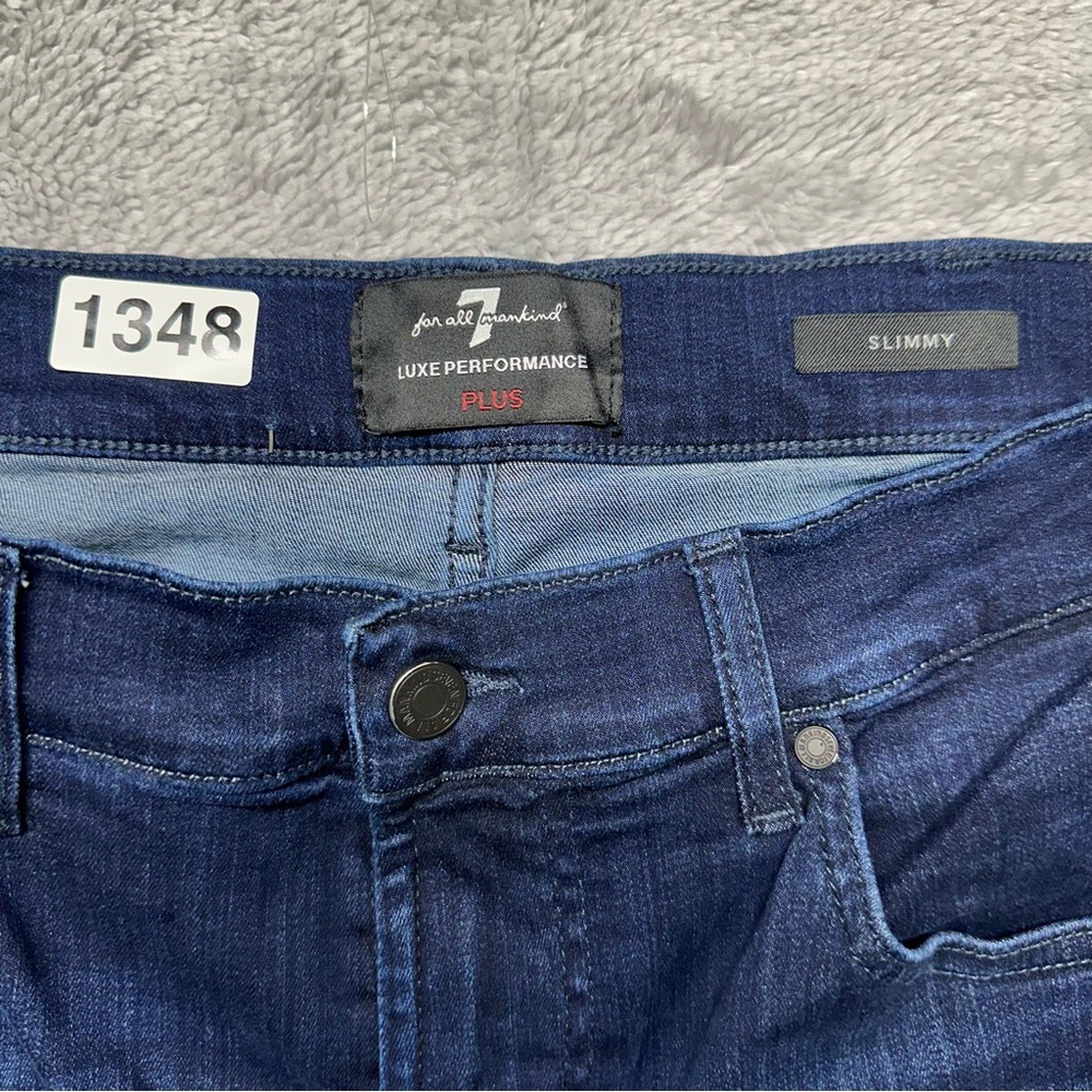 7 For All Mankind Luxe Performance Plus Slimmy Jeans Size 36 Slim Straight - Picture 2 of 11
